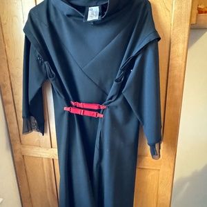 ArtPoint Black Dress, Medium with red clips and detachable sleeves